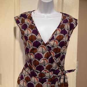 H & M wrap top multi-color